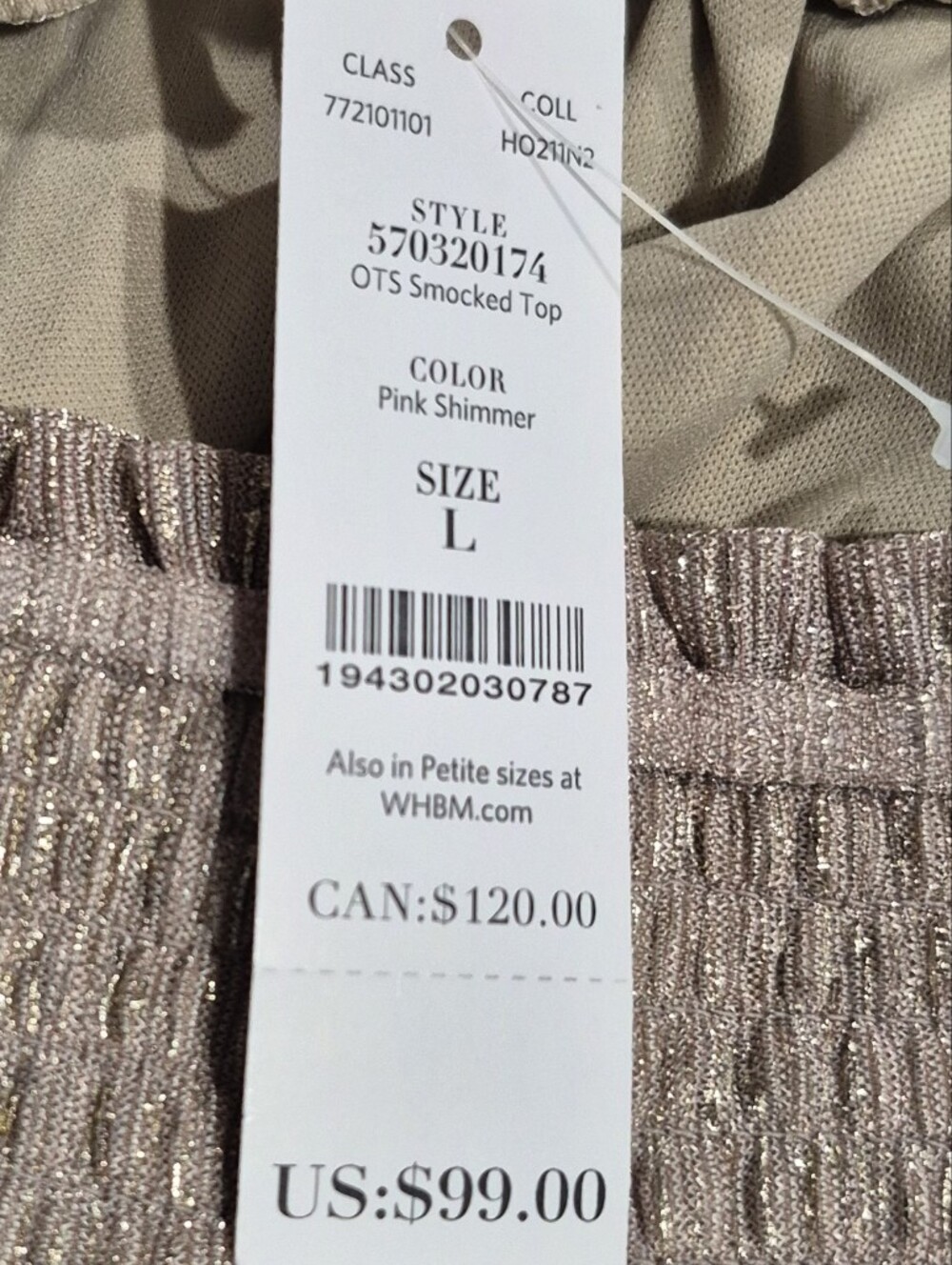 Women's Shimmer Off-Shoulder Peplum Top - Blush (Box C) - Picture 4 of 9
